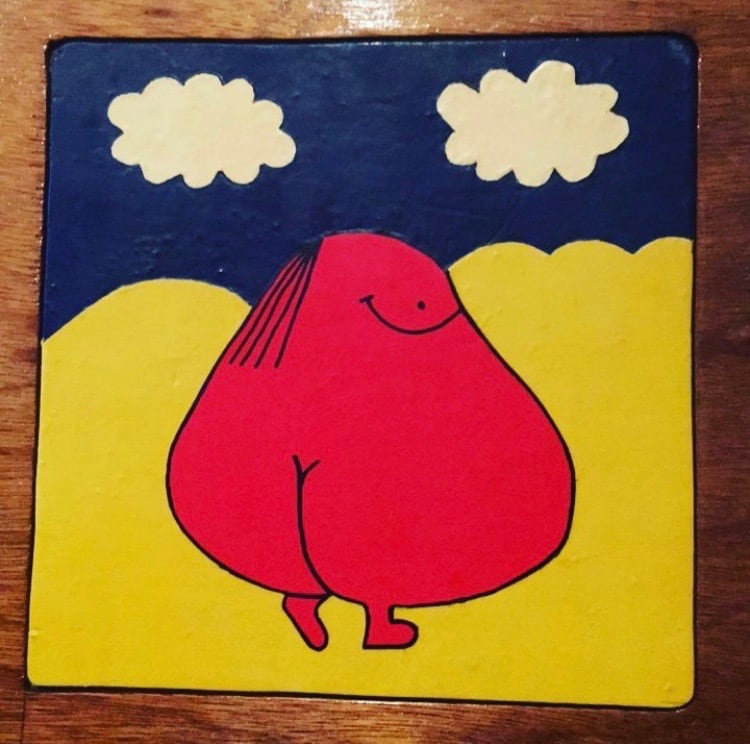 Original | Acrylic on wood (circa 1992) | On loan from the J Staines collection 🍑